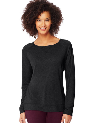 Hanes Women`s Fashion Essentials Raglan V-Notch Tee