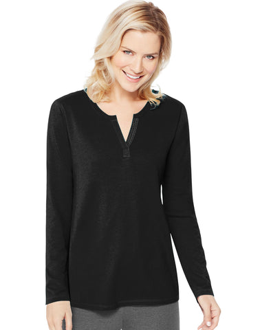 Hanes Women`s Essentials Lightweight Split Neck Tunic