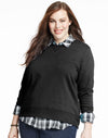 Just My Size Women`s ComfortSoft EcoSmart V-Notch Crewneck Sweatshirt