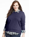 Just My Size Women`s ComfortSoft EcoSmart V-Notch Crewneck Sweatshirt