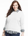 Just My Size Women`s ComfortSoft EcoSmart V-Notch Crewneck Sweatshirt