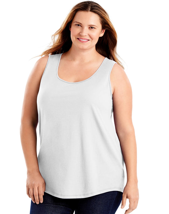 Just My Size Womens Cotton Jersey Shirttail Tank Top