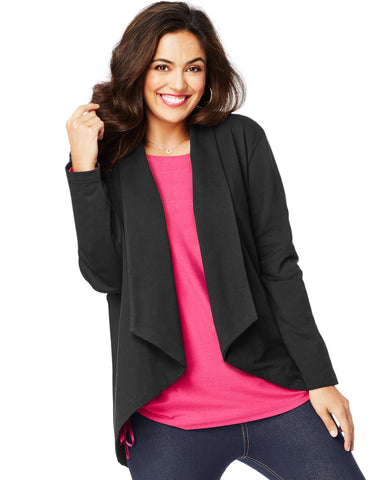 Just My Size Womens Essentials French Terry Flyaway Cardigan