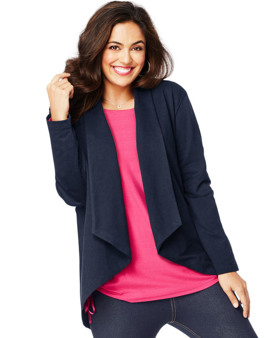 Just My Size Womens Essentials French Terry Flyaway Cardigan