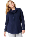 Just My Size Womens Essentials French Terry Cowl Neck Tunic