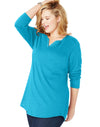 Just My Size Womens Essentials Lightweight Split Neck Tunic