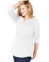 Just My Size Womens Essentials Lightweight Split Neck Tunic