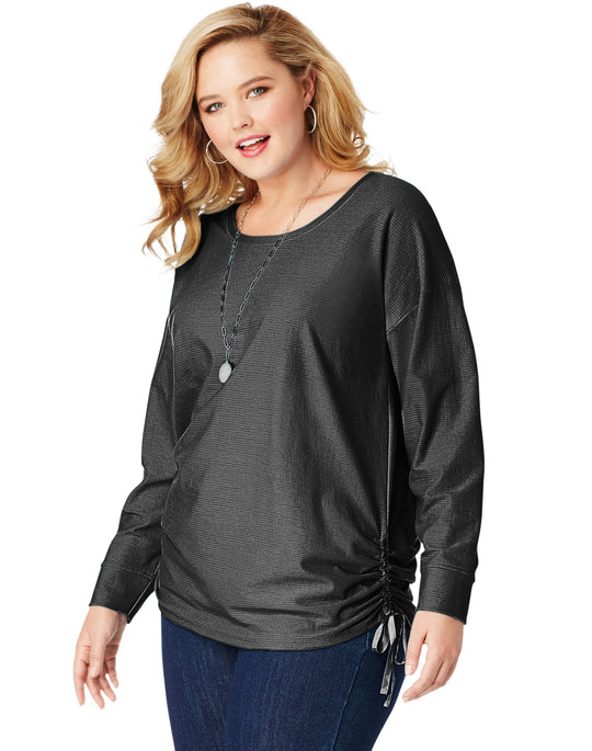 Just My Size Womens Fashion Essentials Shadow Stripe Tunic