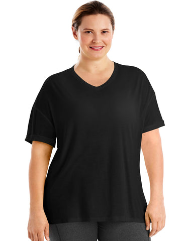 Just My Size Womens Active Mesh Yoke Tee