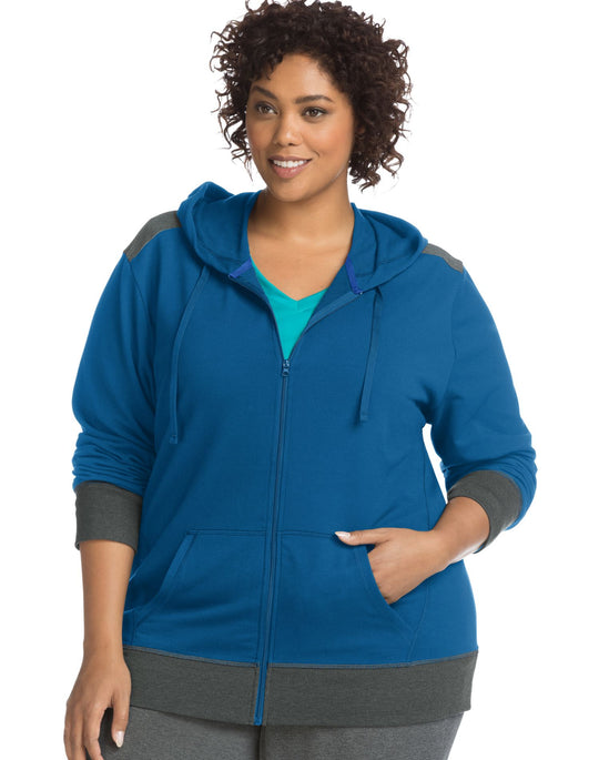 Just My Size Womens Active French Terry Zip Hoodie