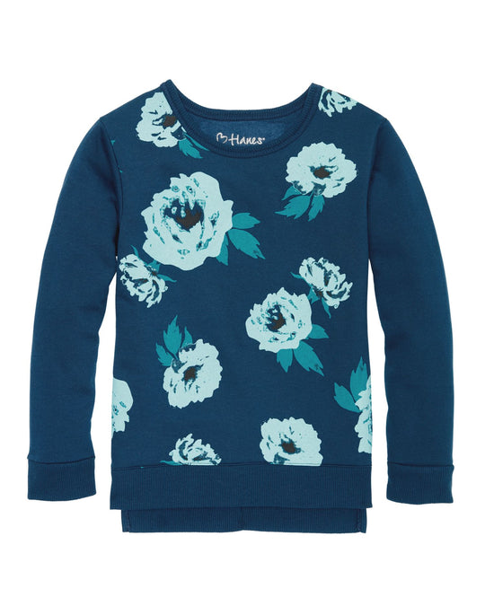 Hanes Girls High-Low Graphic Sweatshirt