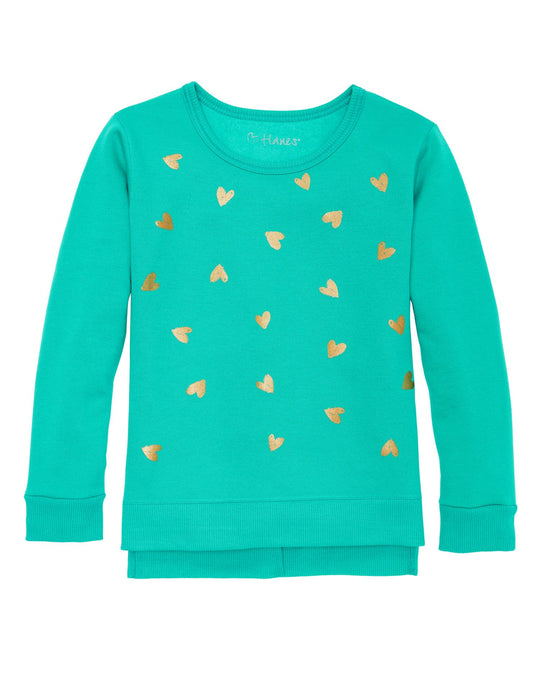 Hanes Girls High-Low Graphic Sweatshirt
