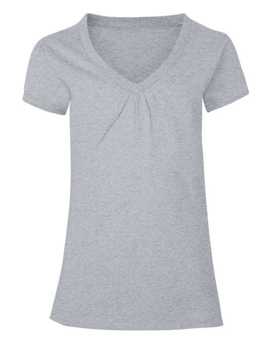 Hanes Girls` Shirred V-Neck Tee