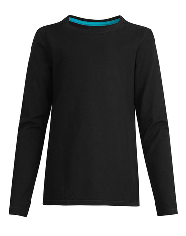 Hanes Girls` Long-Sleeve Crewneck T-Shirt