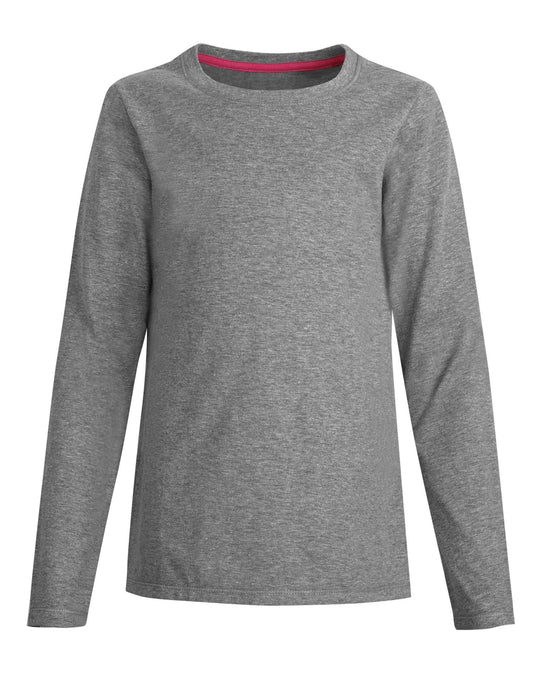 Hanes Girls` Long-Sleeve Crewneck T-Shirt