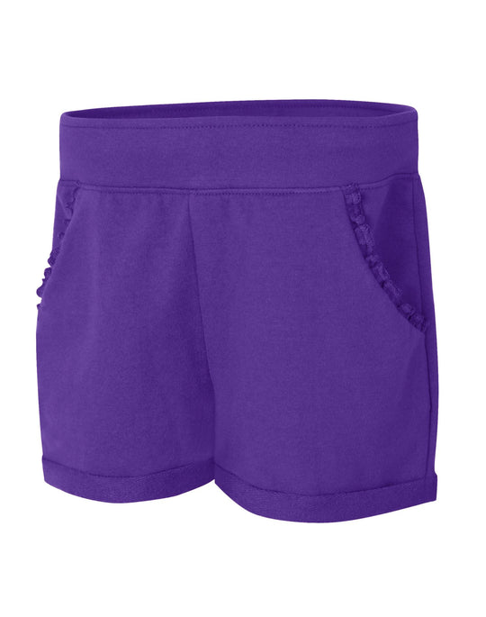 Hanes Girls` Ruffle Pocket Short