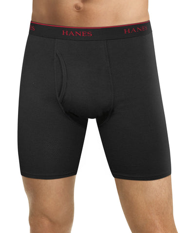 Hanes Mens FreshIQ Cool Comfort Breathable Mesh 5-Pack Long Leg Boxer Brief