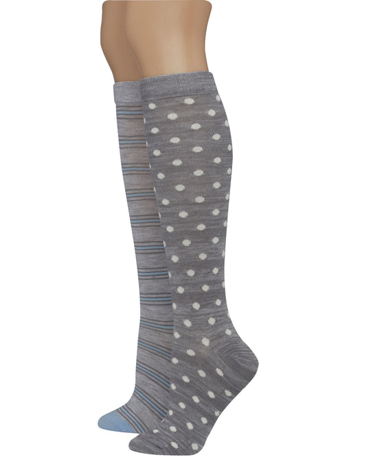 Hanes Womens Giftable 2-Pack Assorted Knee High Socks