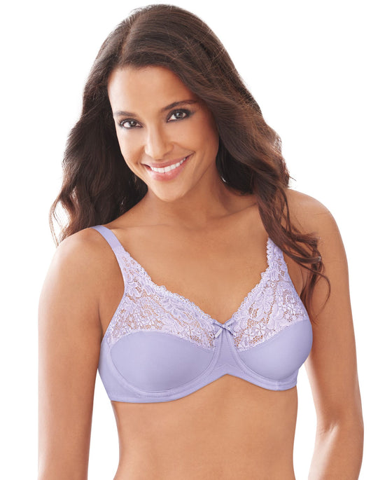 Lilyette Women`s Tailored Minimizer Bra with Lace Trim