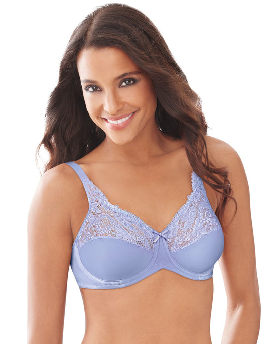 Lilyette Women`s Tailored Minimizer Bra with Lace Trim