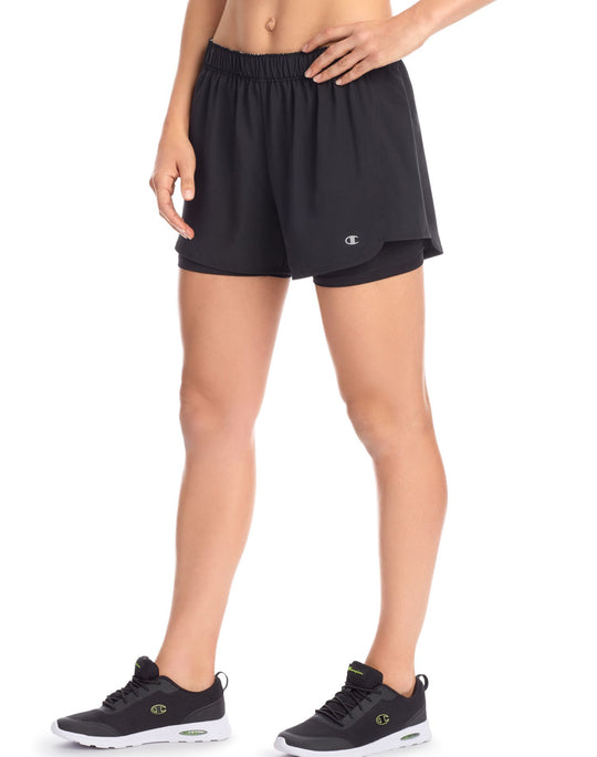 Champion Womens Stretch Woven 2 In 1 Shorts