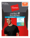 Hanes Men`s Perfect T 3-Pack ComfortBlend Dyed Crewneck Undershirt
