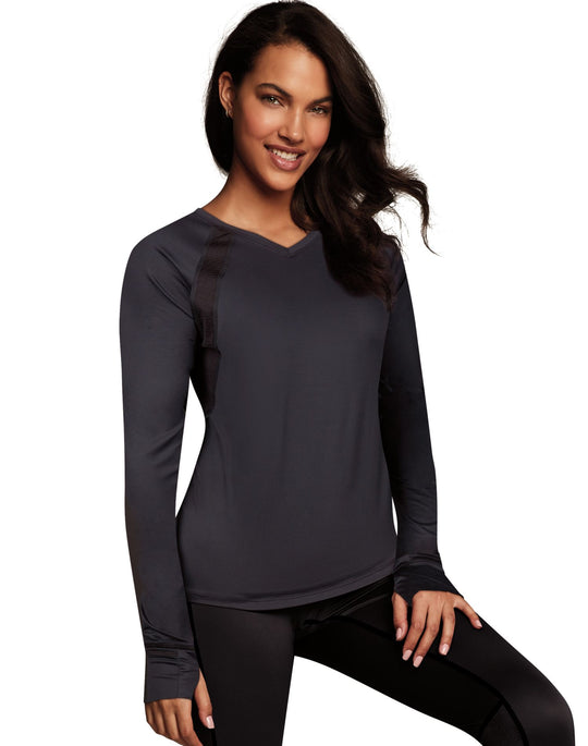 Maidenform Womens Sport Baselayer Active V-Neck Top