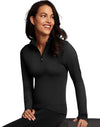 Maidenform Womens Sport Baselayer Thermal Mock Zip Top