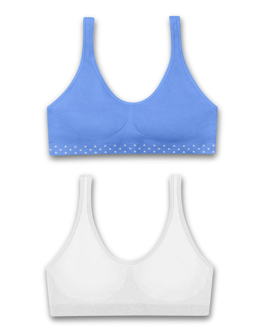 Hanes Girls` Cozy Seamless 2-Pack Wirefree Bra