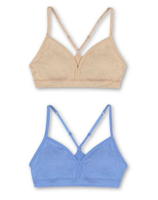 Hanes Girls ComfortFlex Fit Pullover Bra with Adjustable Racerback Straps 2-Pack