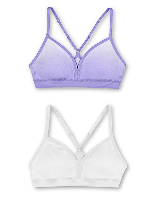 Hanes Girls ComfortFlex Fit Pullover Bra with Adjustable Racerback Straps 2-Pack