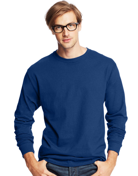 Hanes Mens ComfortSoft 4-Pack Long-Sleeve Crewneck T-Shirts