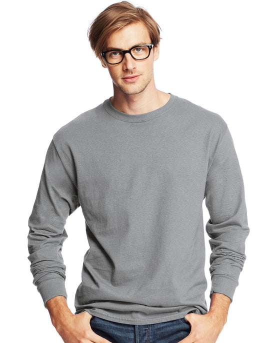 Hanes Mens ComfortSoft 4-Pack Long-Sleeve Crewneck T-Shirts