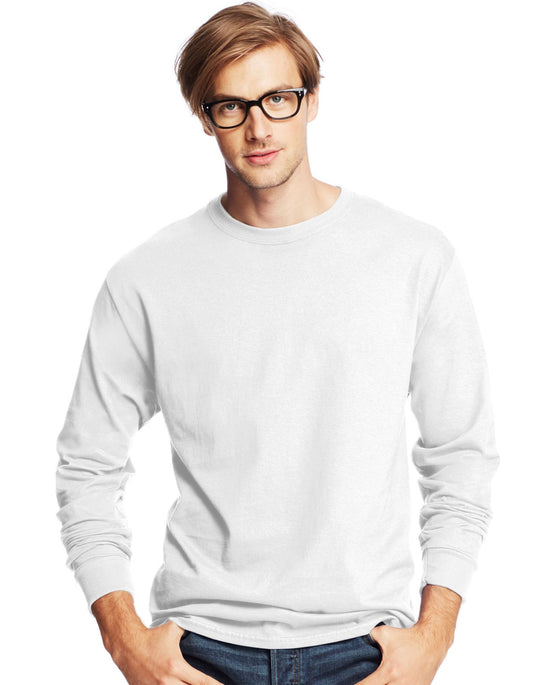 Hanes Mens ComfortSoft 4-Pack Long-Sleeve Crewneck T-Shirts