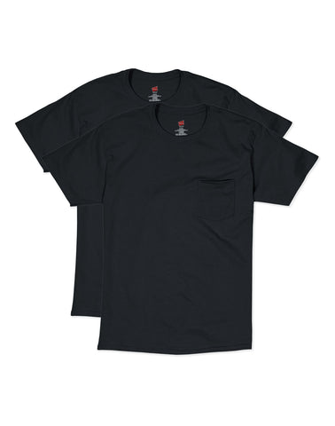 Hanes Mens Short Sleeve Pocket Tee Value 2-Pack