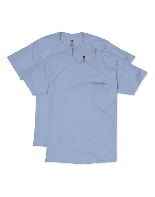 Hanes Mens Short Sleeve Pocket Tee Value 2-Pack