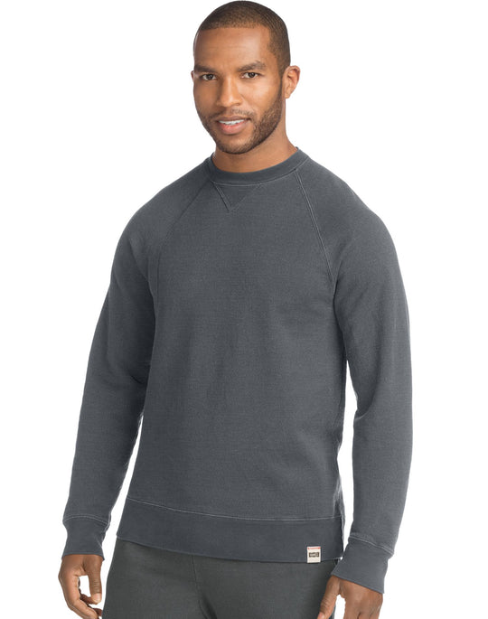 Hanes Mens 1901 Heritage Fleece V-notch Crewneck Sweatshirt