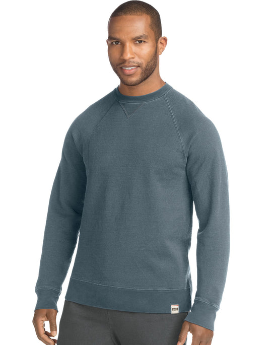 Hanes Mens 1901 Heritage Fleece V-notch Crewneck Sweatshirt