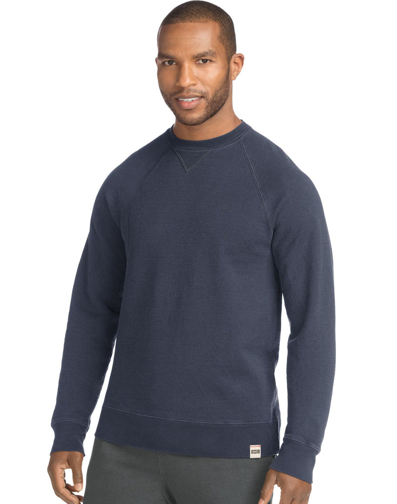 Hanes Mens 1901 Heritage Fleece V-notch Crewneck Sweatshirt