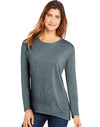 Hanes Womens Long-Sleeve Top with Center Back Lace Detail