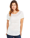 Hanes Womens Peasant Lace Yoke Top