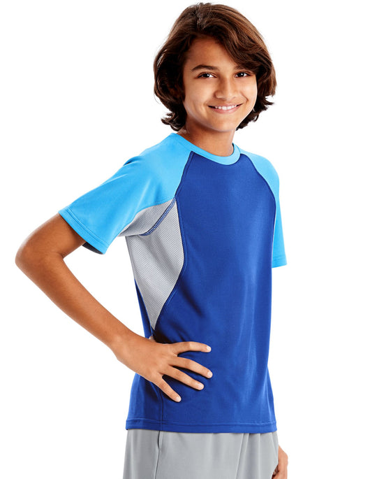 Hanes Boys Sport Performance Tech Mesh Pieced Tee