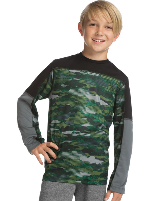 Hanes Boys Sport Long Sleeve Pieced Tech Tee
