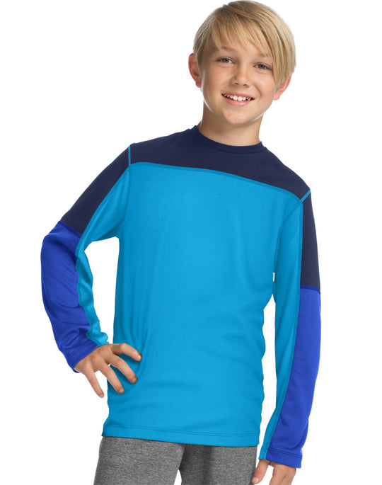 Hanes Boys Sport Long Sleeve Pieced Tech Tee