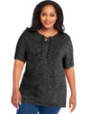 Just My Size Womens Lace Up Tunic