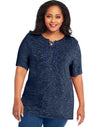 Just My Size Womens Lace Up Tunic