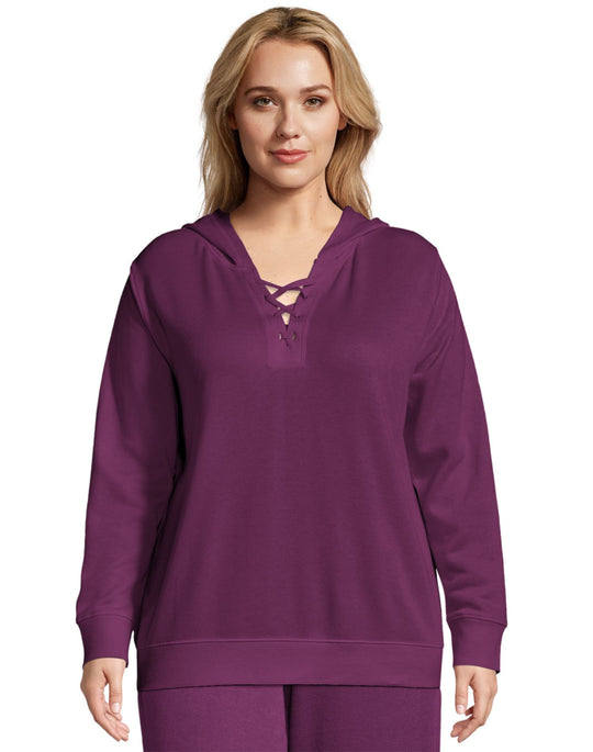 Just My Size Womens French Terry Lace Up Hoodie