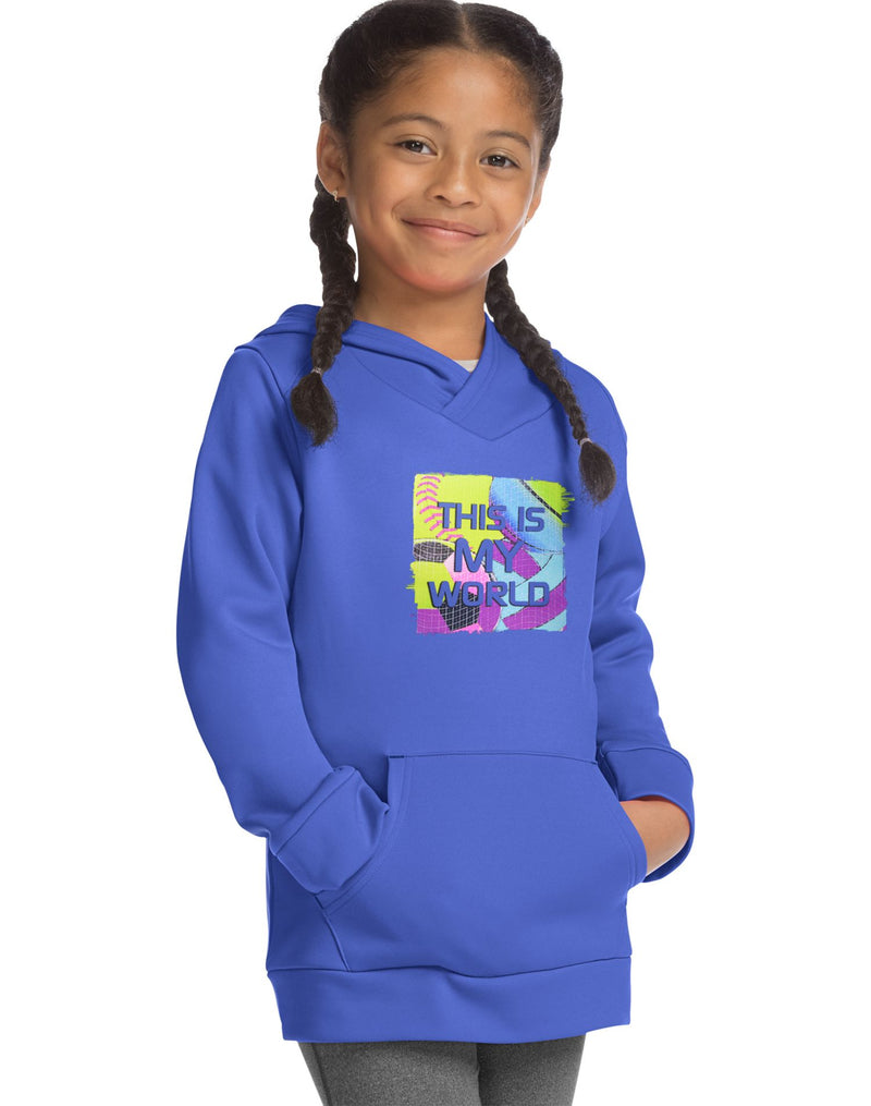 Hanes Girls Sport Graphic Tech Fleece Pullover Hoodie