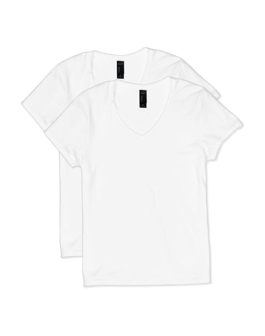 Hanes Womens Lightweight Nano-T Short Sleeve V-neck Tee 2-Pack