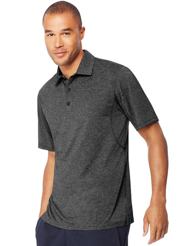 Hanes Mens Sport Heathered Performance Polo